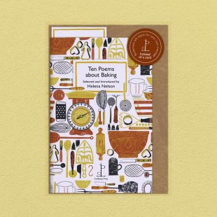 Pack image of the Ten Poems about Baking poetry pamphlet on a decorative background