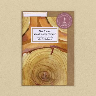 Pack image of the Ten Poems about Getting Older poetry pamphlet on a decorative background