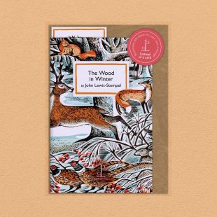 Pack image of the The Wood in Winter: by John Lewis-Stempel poetry pamphlet on a decorative background